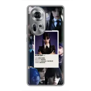 Чехлы Венсдей на Oppo Reno 11 5G Уэнсдей (AlphaPrint) (коллаж Уэнздей)