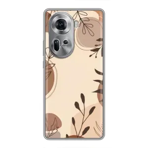 Чохол з квітковим принтом на OPPO Reno 11 5G (Коричневі квіти)