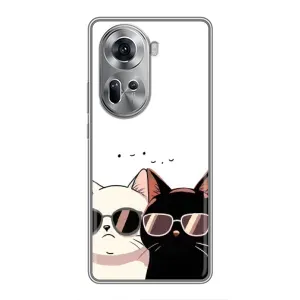 Чохол з малюнком кіт на Oppo Reno 11 5G (Коти в окулярах)