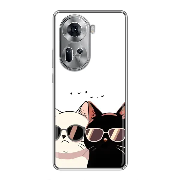 Чехол с принтом «Коты в очках» для OPPO Reno 11 5G