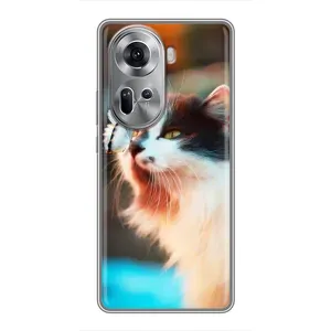 Чохол на OPPO Reno 11 5G з Котиками (VPrint) (Котик з метеликом)
