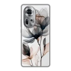 Чохол з квітковим принтом на OPPO Reno 11 5G (Квіти на білому)