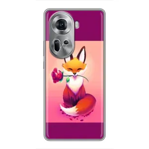 Чохли з картинкою Лисичка для Oppo Reno 11 5G (VPrint) (Лиса з трояндою)