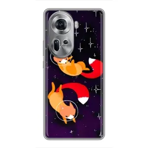 Чохли з картинкою Лисичка для Oppo Reno 11 5G (VPrint) (Лисички космонавти)