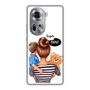 Чехол с печатью для Oppo Reno 11 5G - (Мама с ребенком) (AlphaPrint) (Мама с сыном)