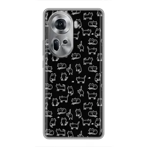 Чохол з принтом для Oppo Reno 11 5G (AlphaPrint) Модні коти (Маленькі котики)