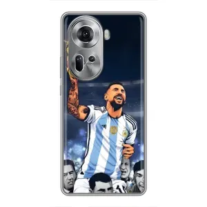 Чехлы для Oppo Reno 11 5G (Leo чемпион) (AlphaPrint) (Месси с кубком)