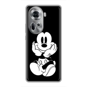 Міккі Маус чохол для Oppo Reno 11 5G (AlphaPrint - Мультяшні) (Маус на чорному)