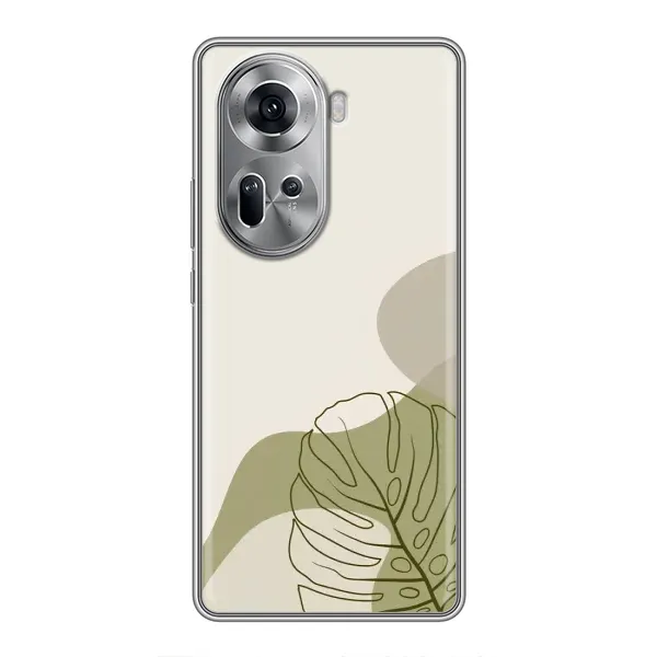 Чехол с принтом «Зеленая монстера дизайн» для OPPO Reno 11 5G