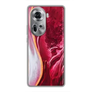 Чохол для OPPO Reno 11 5G - з принтом (Дизайнерські) (AlphaPrint) (Мрамор червоний)