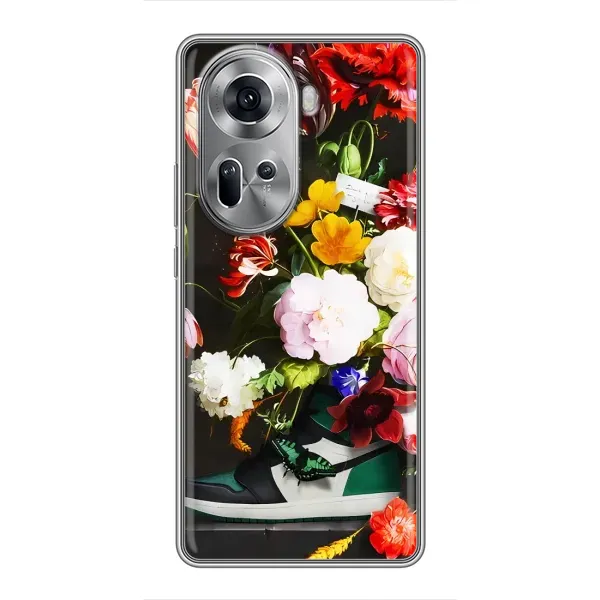 Чехол с принтом «Nike цветы» для OPPO Reno 11 5G