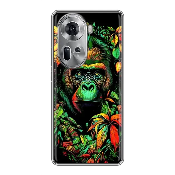 Чохол з принтом «Мавпа в квітах» для OPPO Reno 11 5G
