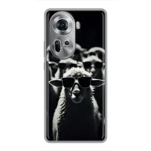 Чохол з принтом стильні тварини для OPPO Reno 11 5G (Овечка в окулярах)