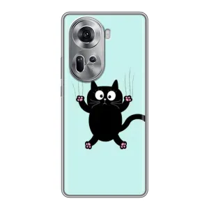 Чохол з принтом для Oppo Reno 11 5G (AlphaPrint) Модні коти (Падаючий кіт)