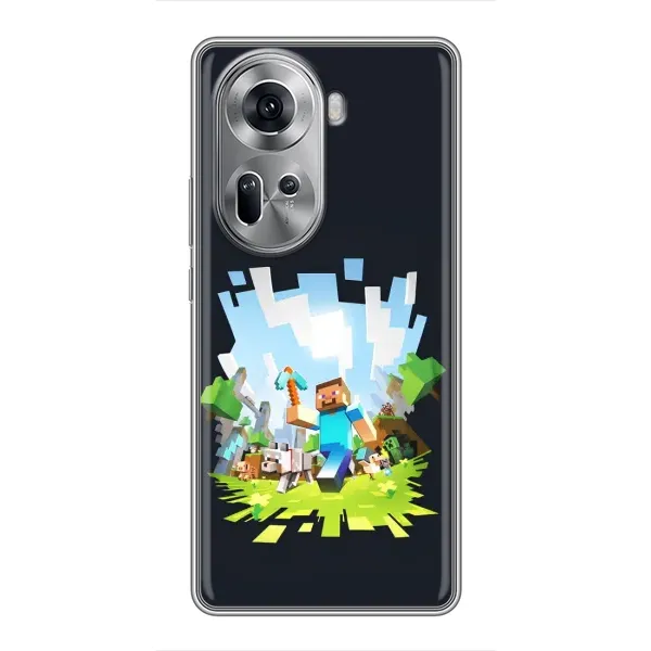 Чехол с принтом «персонажи Minecraft» для OPPO Reno 11 5G Чехол с принтом «персонажи Minecraft» для OPPO Reno 11 5G