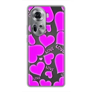 Чехлы для любимой на Оппо Рено 11 5G (VPrint) (Pink hearts)