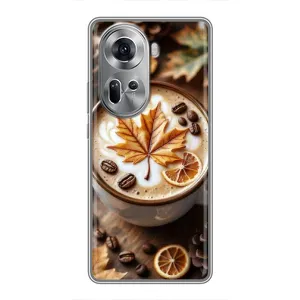 Чехол с уникальным дизайном «Осень с кофе» для Oppo Reno 11 5G (Пряный кофе)