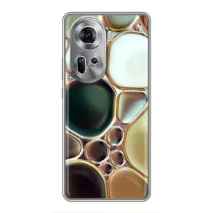 Мраморный чехол на Oppo Reno 11 5G (VPrint) (Радужный Мрамор)