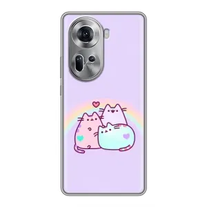 Чохол на OPPO Reno 11 5G з Котиками (VPrint) (Радужний котик)