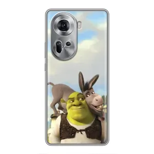 Чехол с мультфильмом Шрек на Oppo Reno 11 5G (Шрек и Осел)
