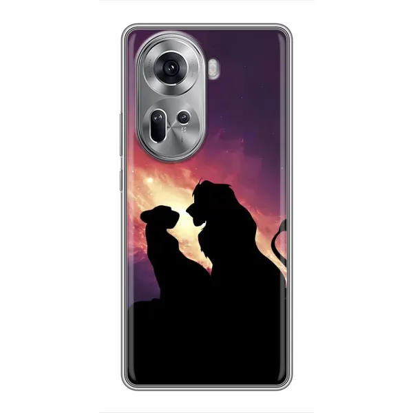 Чехол с принтом «Силуэт Симба и Налу» для OPPO Reno 11 5G