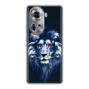 Чехол со Львом для Oppo Reno 11 5G (VPrint) (Синий Лев)