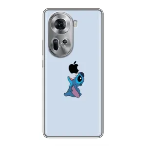 Чехол с принтом Стич на OPPO Reno 11 5G (Stitch apple)