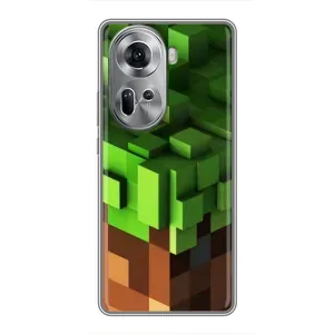 Чехол Майнкрафт на Oppo Reno 11 5G (AlphaPrint) Minecraft (текстура Майнкрафт)