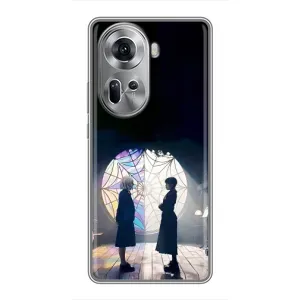 Чехлы Венсдей на Oppo Reno 11 5G Уэнсдей (AlphaPrint) (Уэнздей и Инид)