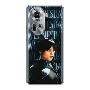 Чехлы Венсдей на Oppo Reno 11 5G Уэнсдей (AlphaPrint) (Уэнздей кошка)