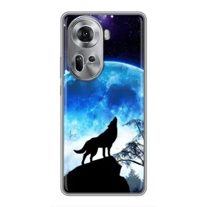 Защитные чехлы для Оппо Рено 11 5G (AlphaPrint) (ХИТ продаж) ВОЛК (Волк на луну)