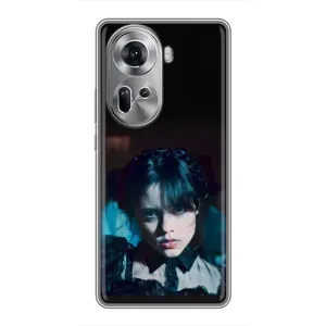 Чехлы Венсдей на Oppo Reno 11 5G Уэнсдей (AlphaPrint) (взгляд Уэнздей)