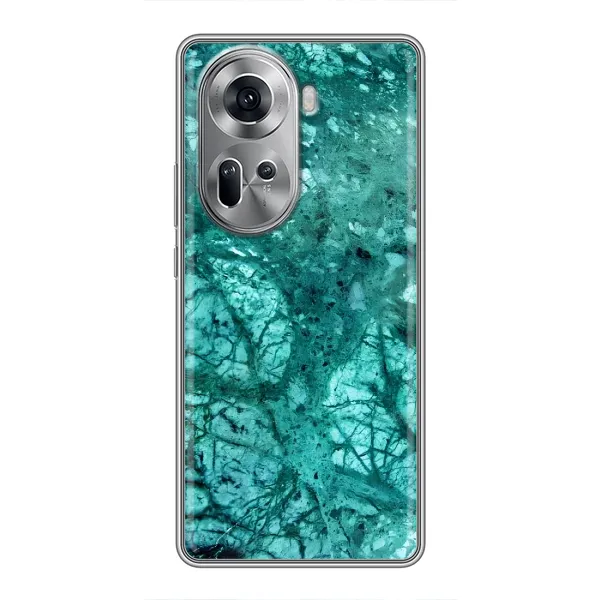 Чехол с принтом «Зеленый мрамор» для OPPO Reno 11 5G