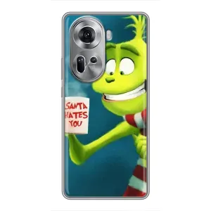 Рождественские Чехлы для Oppo Reno 11 5G (VPrint) (Зеленый Гринч)