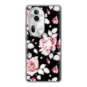 Чохли з квітами для Oppo Reno 11 Pro 5G (VPrint) (Квіти на чорному)