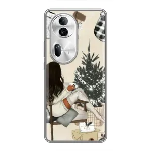 Різдвяні, Святкові Чохли для OPPO Reno 11 Pro 5G (Дівчина з ялинкою)