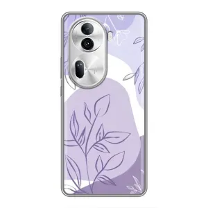 Силконовий чохол з принтом в квітах на Oppo Reno 11 Pro 5G (Фіолетове листя абстракція)