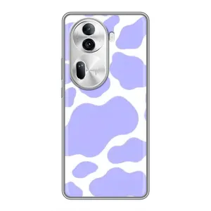 Чохол з принтом корови на OPPO Reno 11 Pro 5G (Фіолетова Бурьонка)