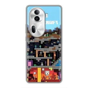 Чохол Майнкрафт на Oppo Reno 11 Pro 5G (AlphaPrint) Minecraft (фон Minecraft)