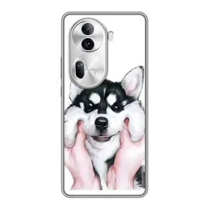 Чохол з Хаскі Oppo Reno 11 Pro 5G - (AlphaPrint) (Хаскі улибака)