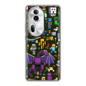 Чохол Майнкрафт на Oppo Reno 11 Pro 5G (AlphaPrint) Minecraft (Колаж Майнкрафт)