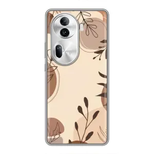 Чохол з квітковим принтом на OPPO Reno 11 Pro 5G (Коричневі квіти)