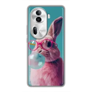 Чохол з принтом стильні тварини для OPPO Reno 11 Pro 5G (Кролик в окулярах)
