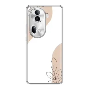 Силконовий чохол з принтом в квітах на Oppo Reno 11 Pro 5G (Нюдова гілочка абстракція)