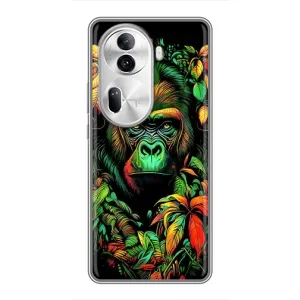 Чохол з Мавпами Oppo Reno 11 Pro 5G - (AlphaPrint) (Мавпа в квітах)