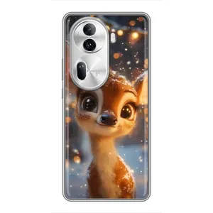 Яскравий чохол для Oppo Reno 11 Pro 5G з Зимові Оленята (Оленятко серед гірлянд)