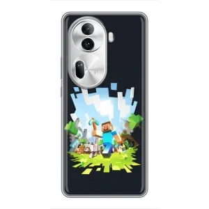 Чохол Майнкрафт на Oppo Reno 11 Pro 5G (AlphaPrint) Minecraft (персонажі Minecraft)