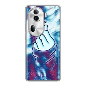 Чохол з принтом для Oppo Reno 11 Pro 5G (AlphaPrint - Знак сердечка) (Радужне серце)