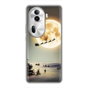 Новорічні, Святкові Чохли для Oppo Reno 11 Pro 5G - 2024 год (Санта на місяці)