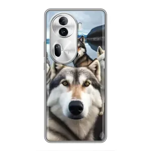 Чохол з Хаскі Oppo Reno 11 Pro 5G - (AlphaPrint) (Селфі Хаскі)